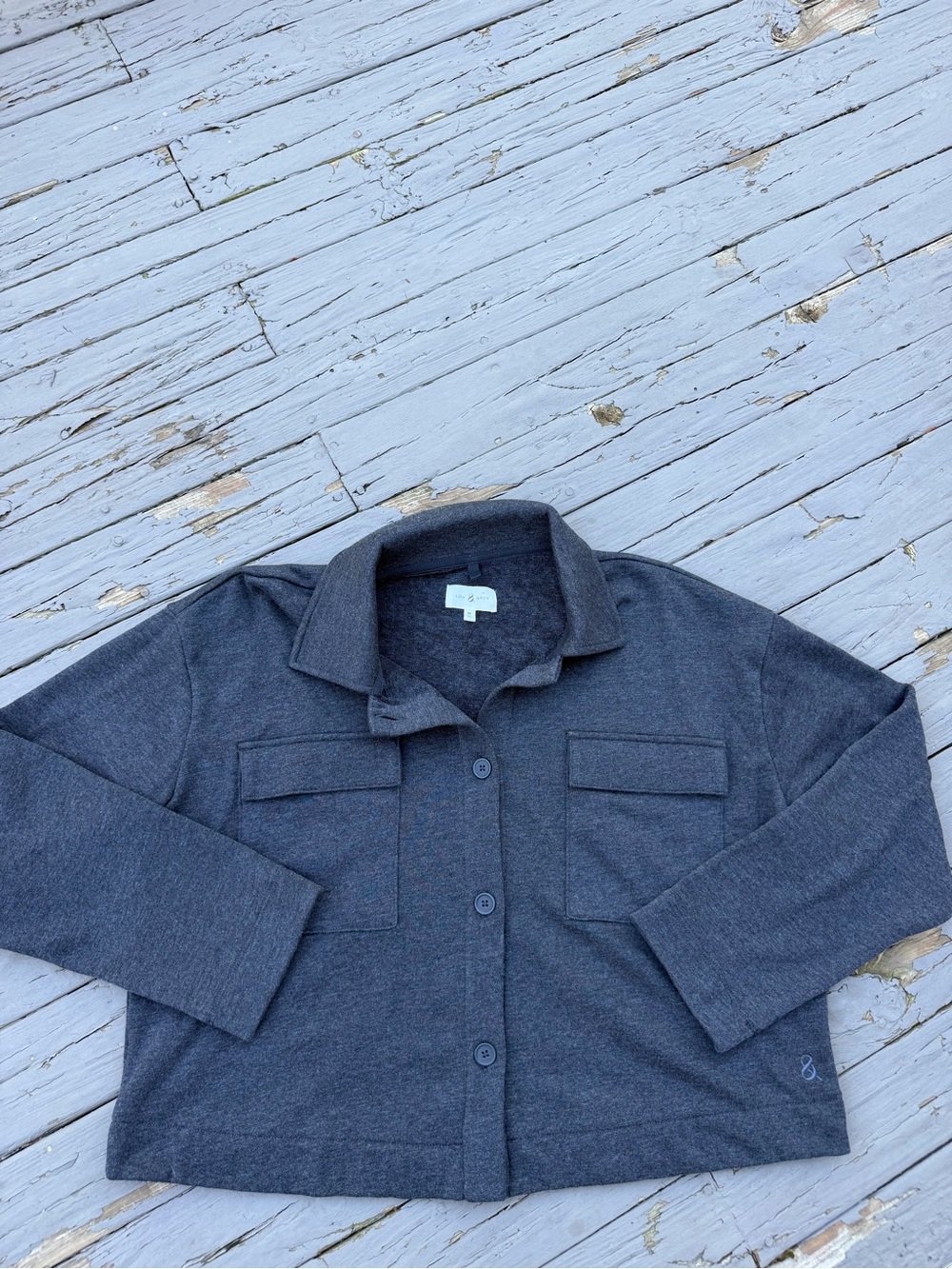 Lou&Grey • Charcoal Gray Button Front Jacket